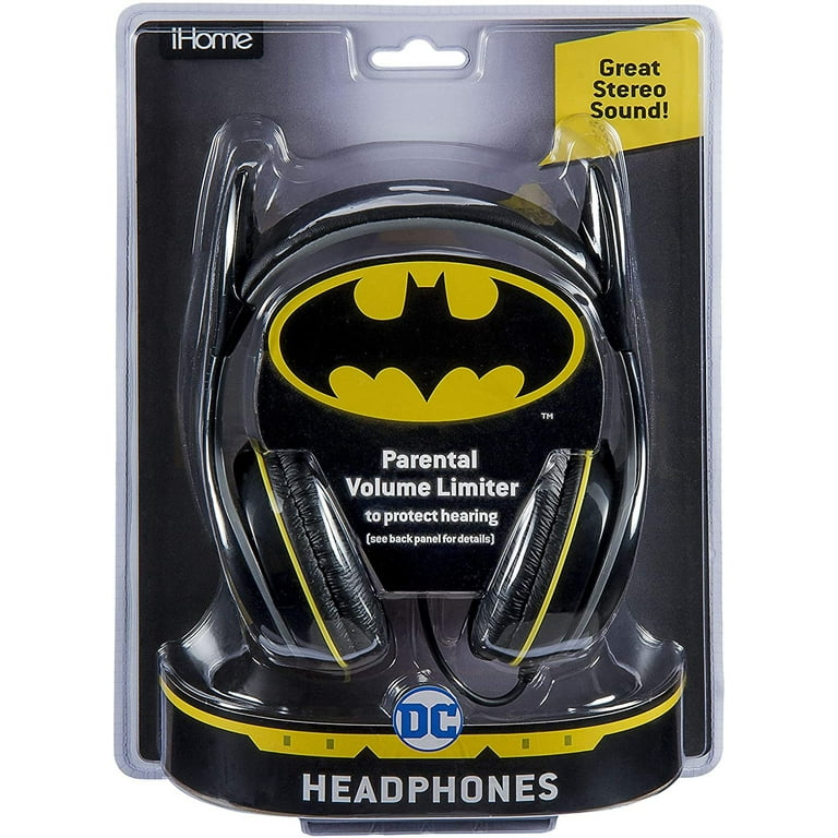 Batman Kids Headphones Adjustable Headband 3.5mm Jack Volume