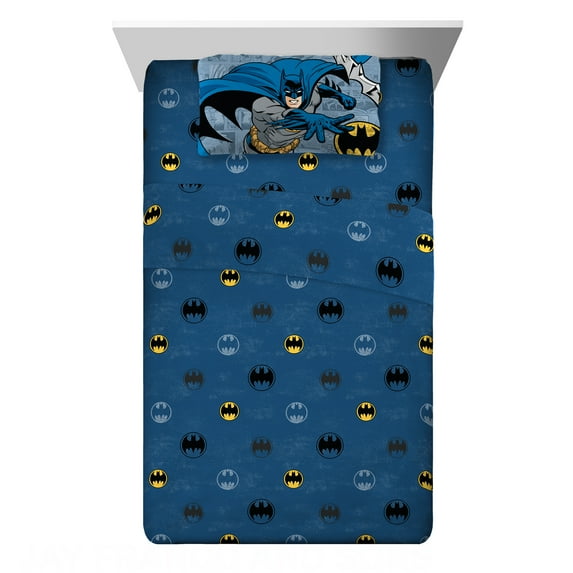 Batman Kids Twin Sheet Set, Blue, Warner Brothers