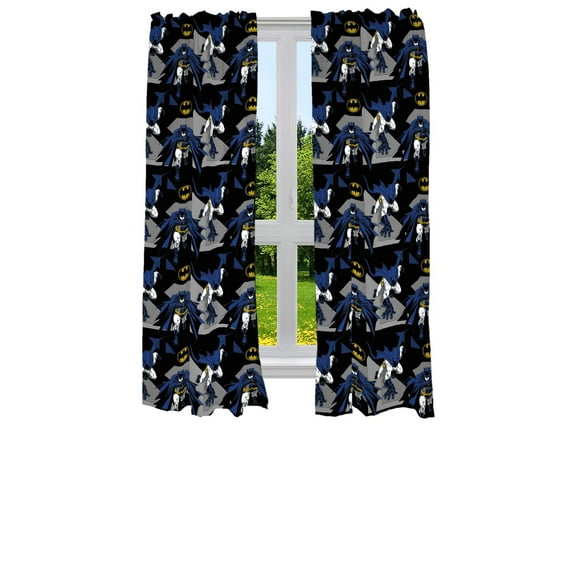 Franco Kids Batman Window Curtains Drapes Set, 82 in x 63 in