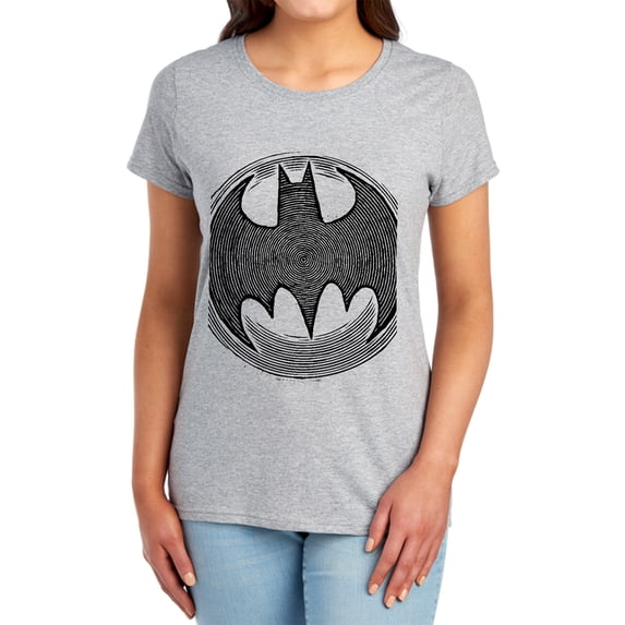 Batman Knight Knockout Women's T Shirt, Athletic Heather, Large
