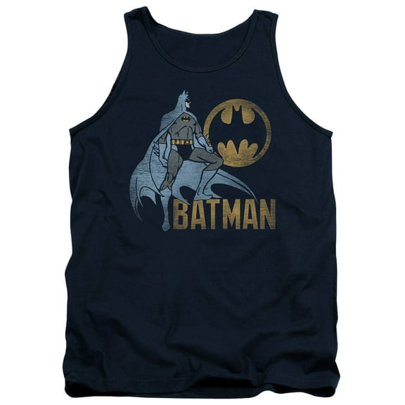 Batman Knight Watch Adult Tank Top Navy