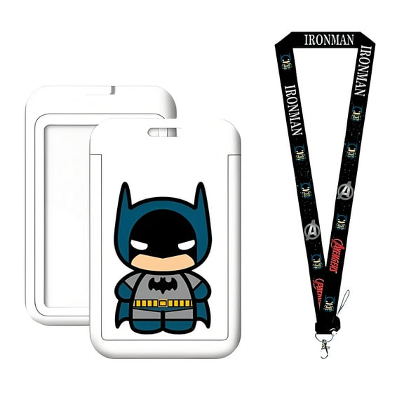 Batman Lanyards for Id Badge Holder with Retractable Badge Reel Clip, ID Card Holder with Breakaway Lanyard, Nurse Teacher Office Gifts