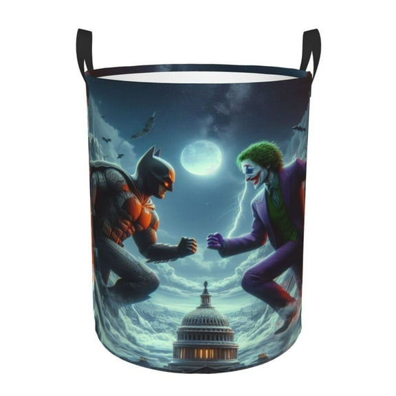 Batman Large Laundry Basket With Handle, Collapsible Laundry Hamper, Dirty Clothes Storage Basket For Living Room, Bathroom, Bedroom, College Dorm