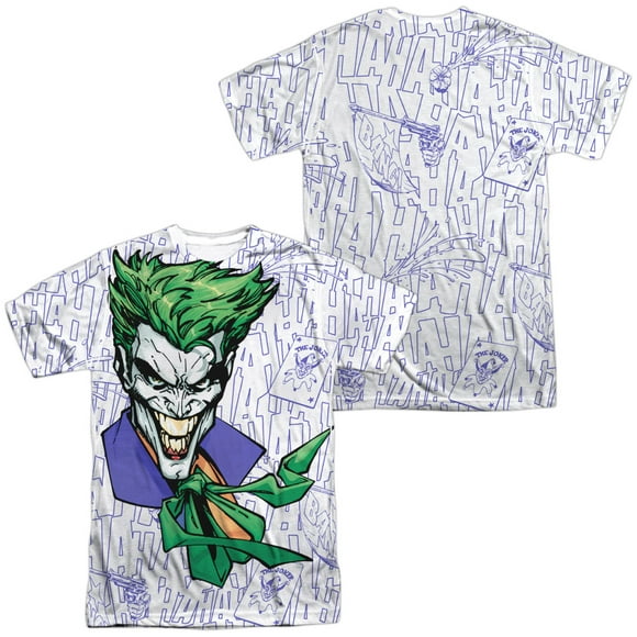Batman Laugh Clown Laugh Unisex Adult Sublimated Costume T Shirt (Front/Back), Large Multicolor