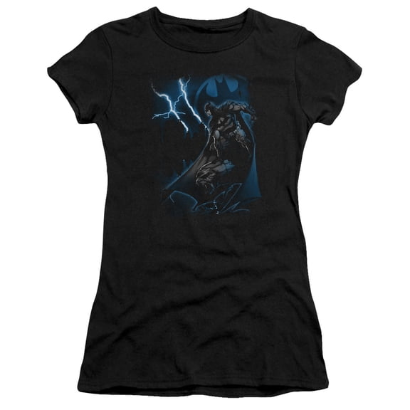 Batman Lightning Strikes S/S Junior Women's T-Shirt Sheer Black