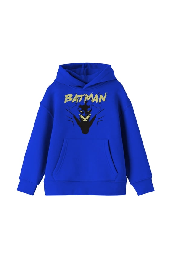 Batman Line Art Boy's Royal Blue Sweatshirt-Large