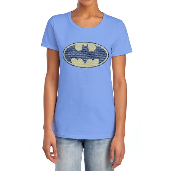 Batman Little Logos Women's T Shirt, Carolina Blue, Medium