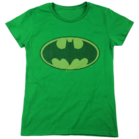 Batman Little Logos Women's T Shirt, Kelly Green, Large