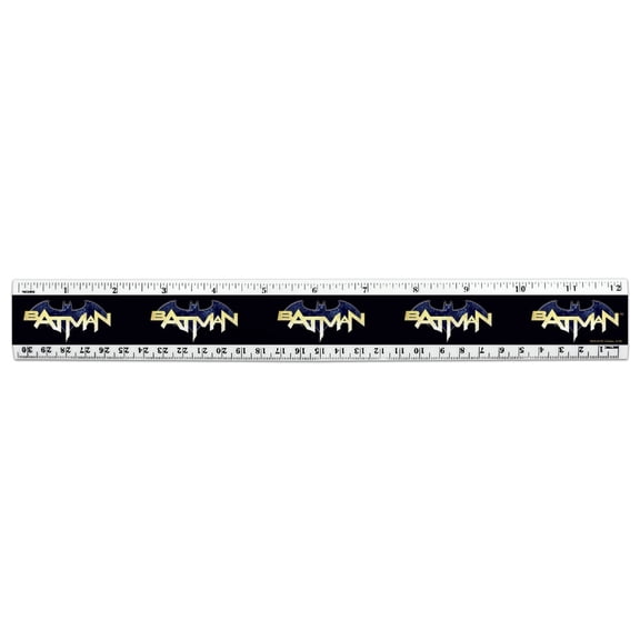 Batman Logo 12 Inch Standard and Metric Plastic Ruler