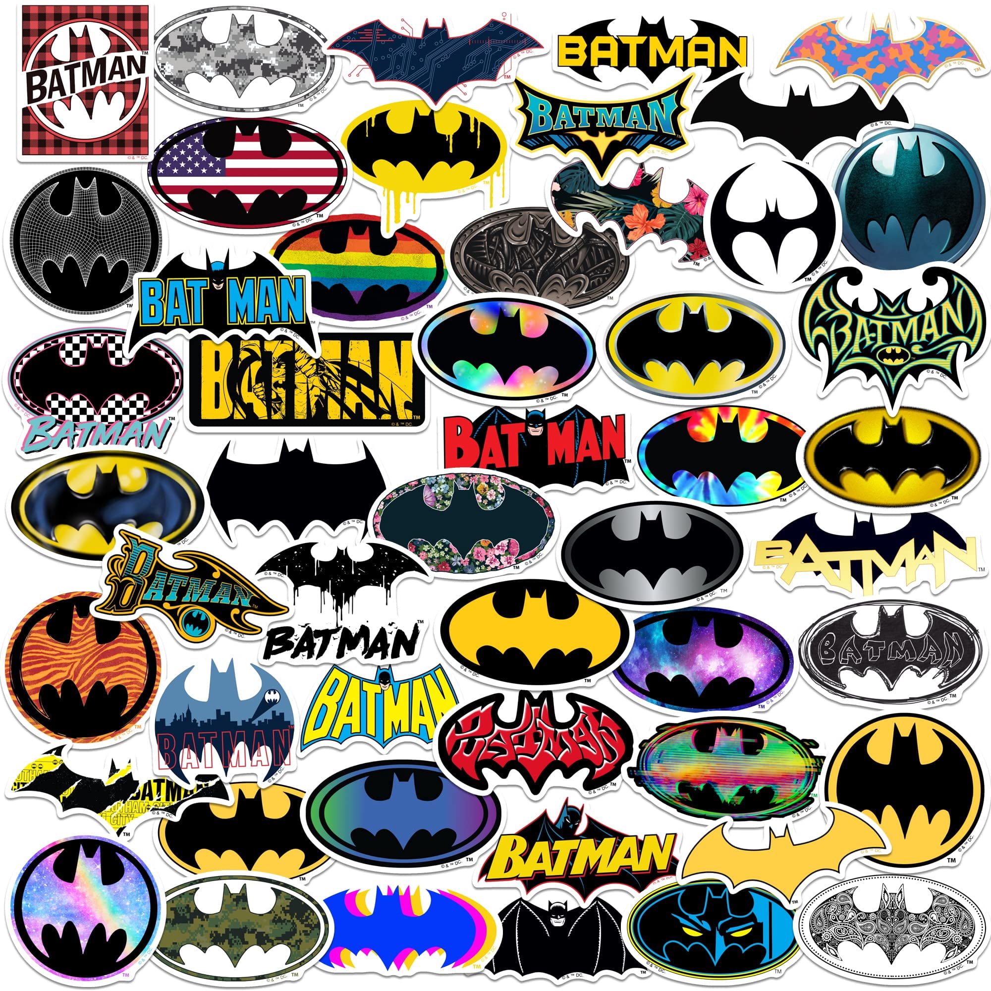 Batman Logo Sticker Pack Die-Cut Large Deluxe Vinyl Stickers Variety ...