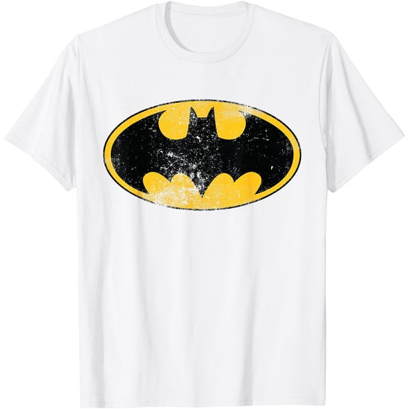 Batman Logo Classic Distressed DTG Print Unisex T-Shirt