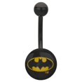 thumbnail image 1 of Batman Logo Fixed 316L Stainless Steel Navel Charm, Black, 1 of 1