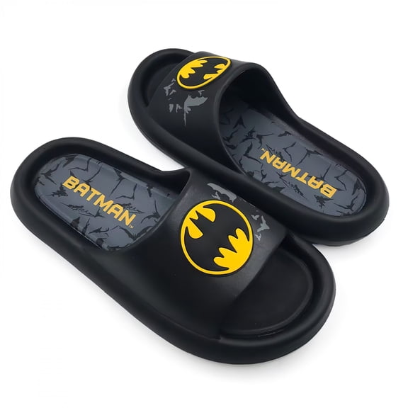 Batman Logo Flip Flop Comfort Slide Sandals-XLarge 13-14