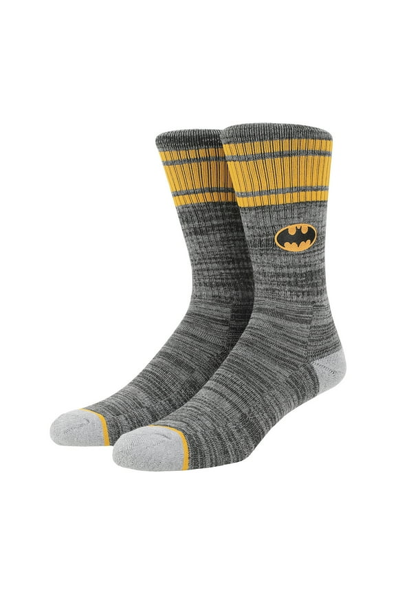 Batman Logo Men's Black Athletic Crew Socks