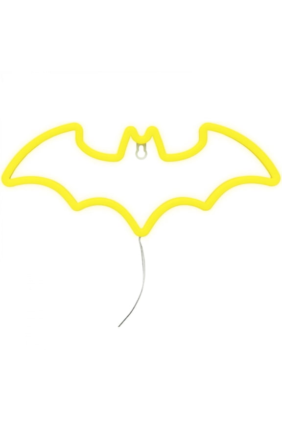 LED Neon Light - Officially Licensed DC Comics, Iconic Logo Shaped Lamp, USB Powered, Boys Bedroom Accessories & Decor | Paladone, Yellow
