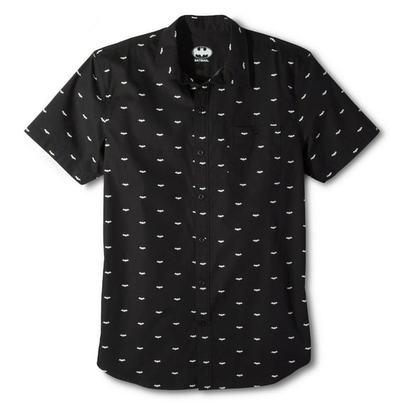 Batman Logo Pattern Men's Button Up Shirt
