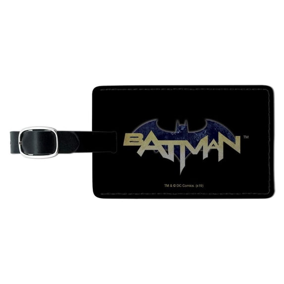 Batman Logo Rectangle Leather Luggage Card Suitcase Carry-On ID Tag