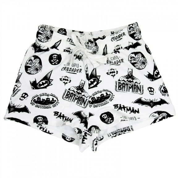 Batman Logo Varieties Junior's Lounge Shorts-Medium