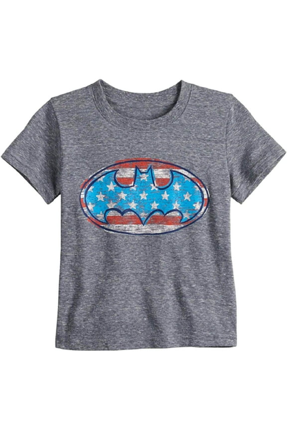 Batman Logo with American Flag Background Baby Infant Boy's T-Shirt (18 Months)