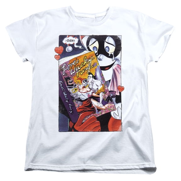 Batman Loves Wacky Fury S/S Women'S Tee-White