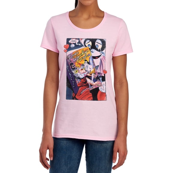 Batman Loves Wacky Fury Women's T Shirt, Pink, Large