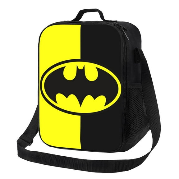 Batman Lunch Bags Adorable Reusable Insulated Lunch Boxes with Shoulder Strap, Cooler Tote Bag for Work Picnic School Travel Hiking Beach or Fishing