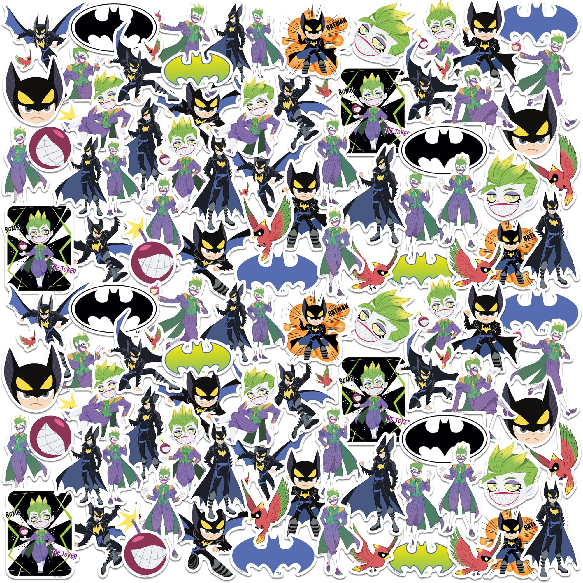 Batman Manga Punch Sticker Pack 150-Count Die-Cut Large Deluxe Vinyl ...