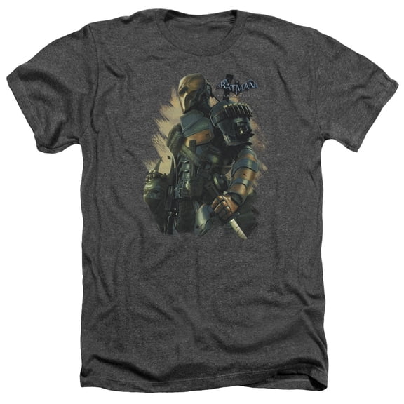 Batman Men's Deathstroke Heather T-shirt Medium Charcoal