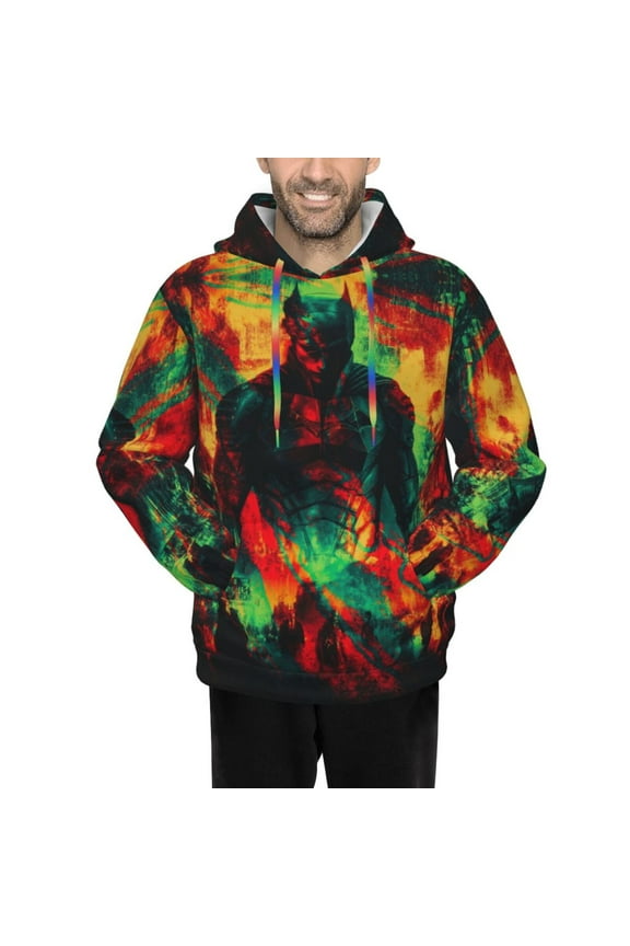 Batman Men's Hoodie Novelty Pattern Adult Hooded Sweatshirts Casual Unisex Pullover for Women Youth