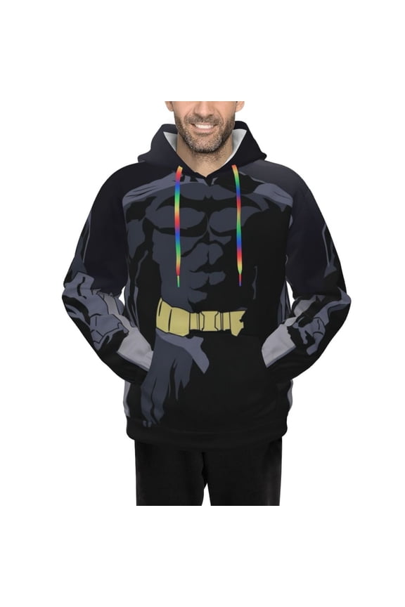Batman Men's Hoodie Novelty Pattern Adult Hooded Sweatshirts Casual Unisex Pullover for Women Youth