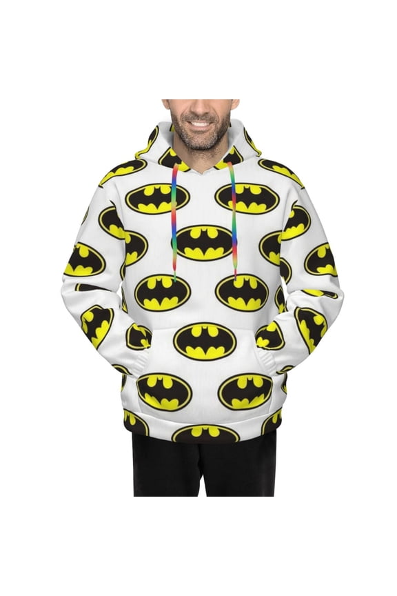 Batman Men's Hoodie Novelty Pattern Adult Hooded Sweatshirts Casual Unisex Pullover for Women Youth