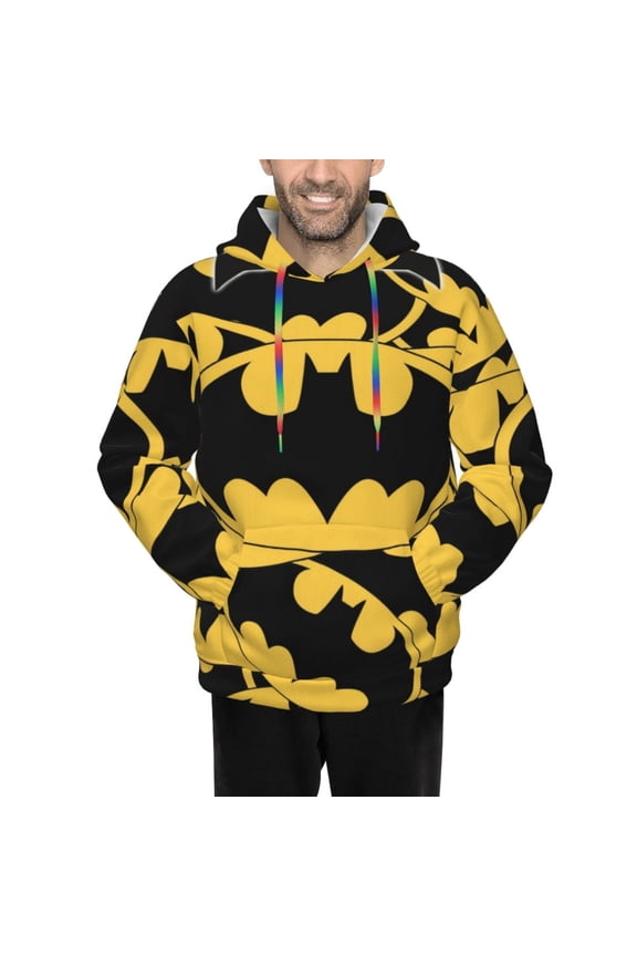 Batman Men's Hoodie Novelty Pattern Adult Hooded Sweatshirts Casual Unisex Pullover for Women Youth