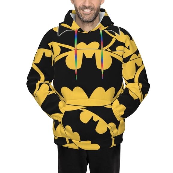 Batman Men's Hoodie Novelty Pattern Adult Hooded Sweatshirts Casual Unisex Pullover for Women Youth