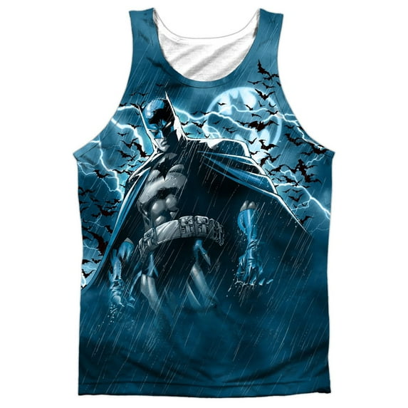 Batman Men's Stormy Knight Mens Tank White
