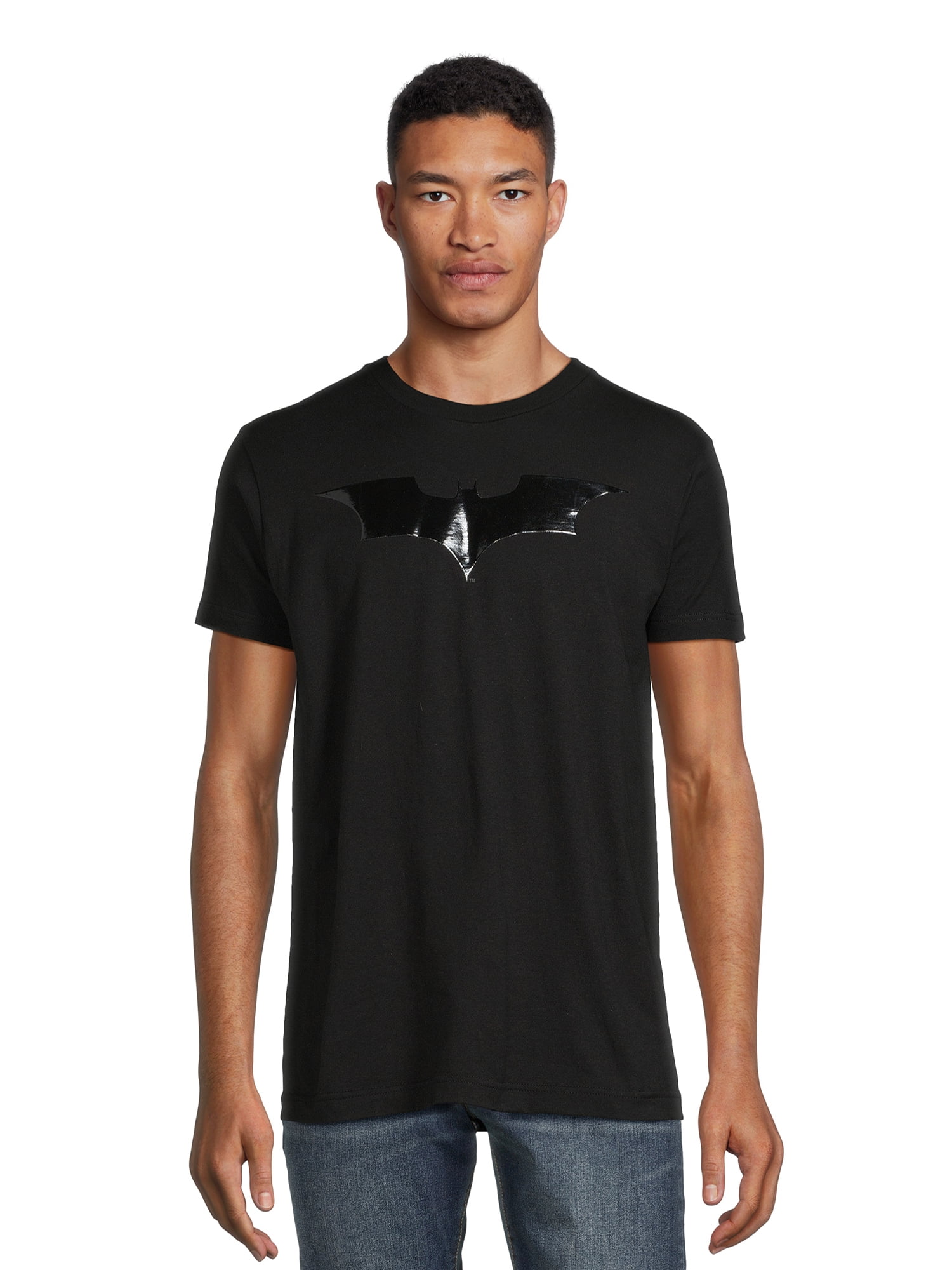 Batman Men's and Big Men's Graphic Tee Shirt Tonal Batman Logo, Sizes S-3XL