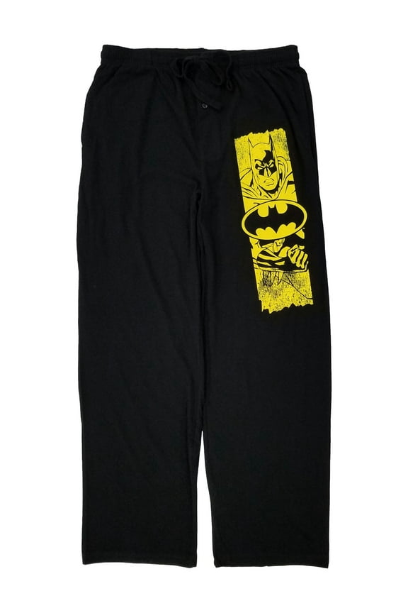 Mens Black & Yellow Lounge Pant Sleep Pants Pajama Bottoms Medium