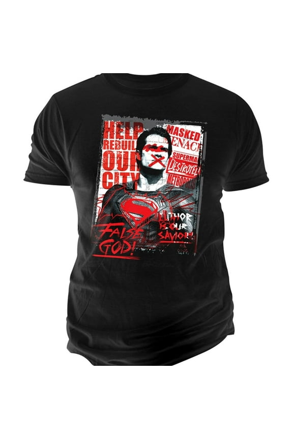 Mens Grunge Poster Graphic T-Shirt, Black, Small