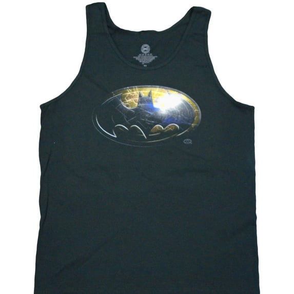 Batman Metal Shield Logo Adult Tank Top