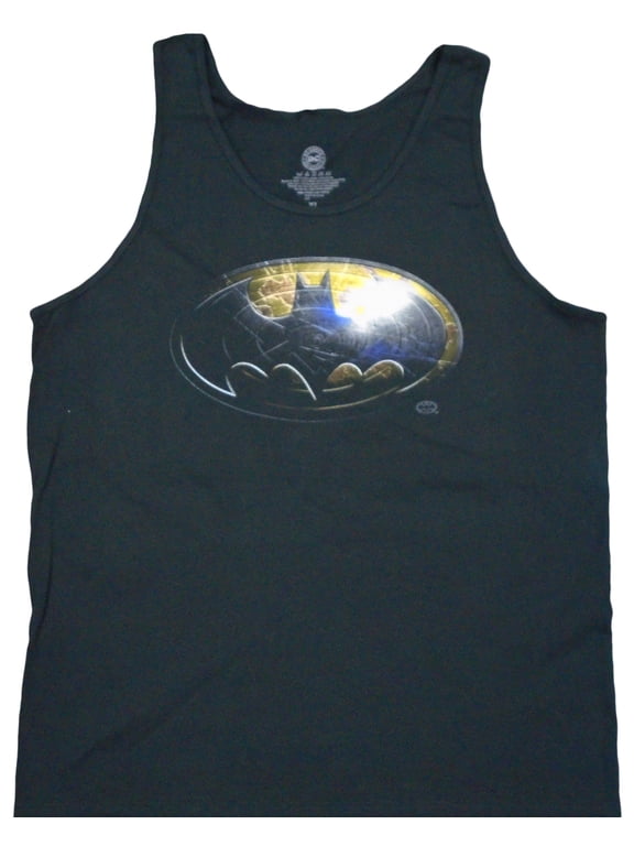 Batman Metal Shield Logo Adult Tank Top