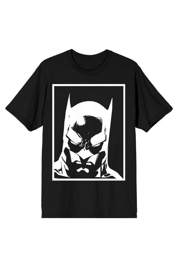Batman Metallic Ink Batman Head Men's Black T-shirt-XL