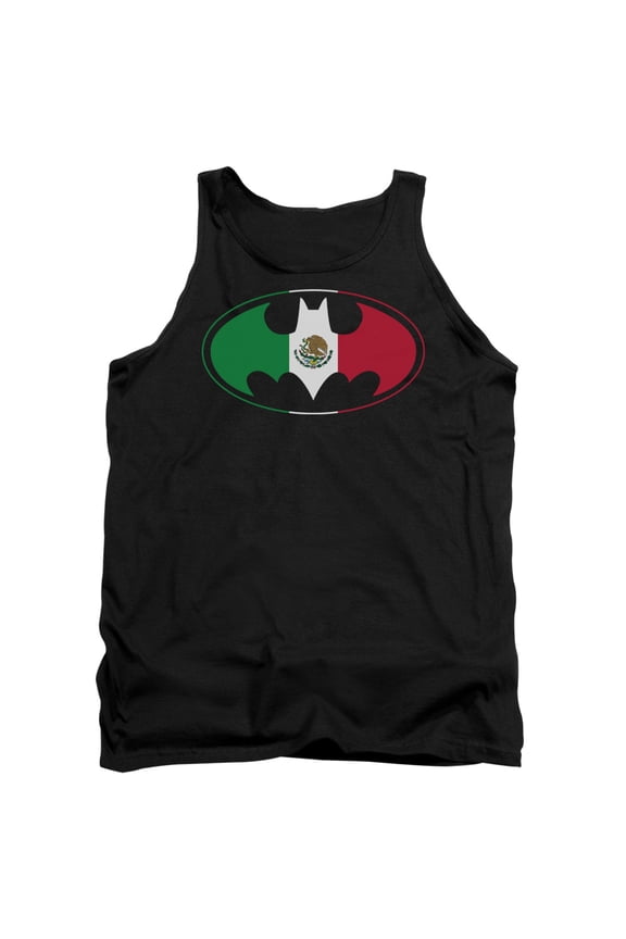 Batman Men's Mexican Flag Shield Mens Tank Medium Black