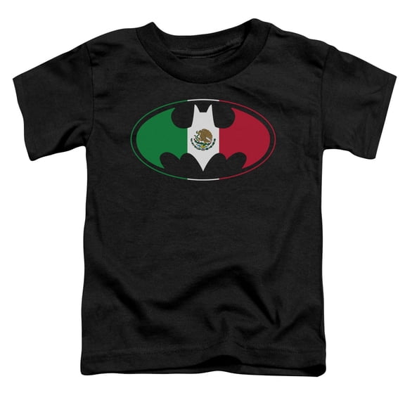 Batman Little Boys' Mexican Flag Shield Childrens T-shirt 2T Black