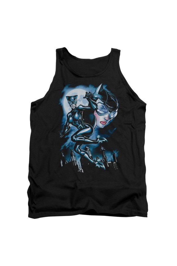 Batman Moonlight Cat Adult Tank Top Black
