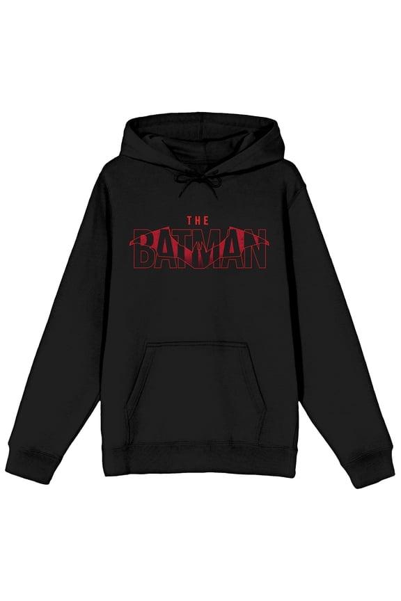 Batman Movie Red Logo Men's Hoodie-XL