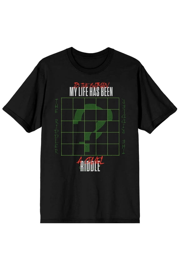 Batman Movie The Riddler Supervillain Men's Black Graphic Tee-S