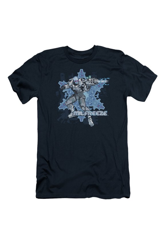 Batman Mr Freeze S/S Adult 30/1 T-Shirt Navy