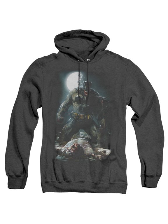 Batman Mudhole Adult Heather Hoodie Sweatshirt Black