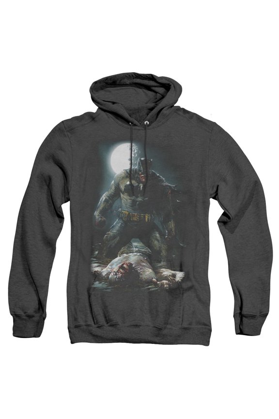 Batman Mudhole Adult Heather Hoodie Sweatshirt Black