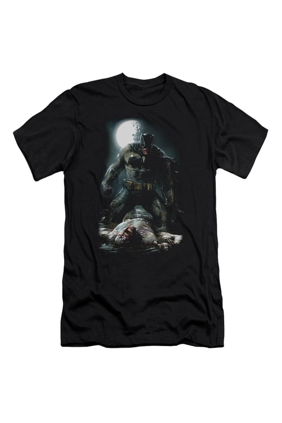 Batman Mudhole Adult Slim Fit T-Shirt Black Small