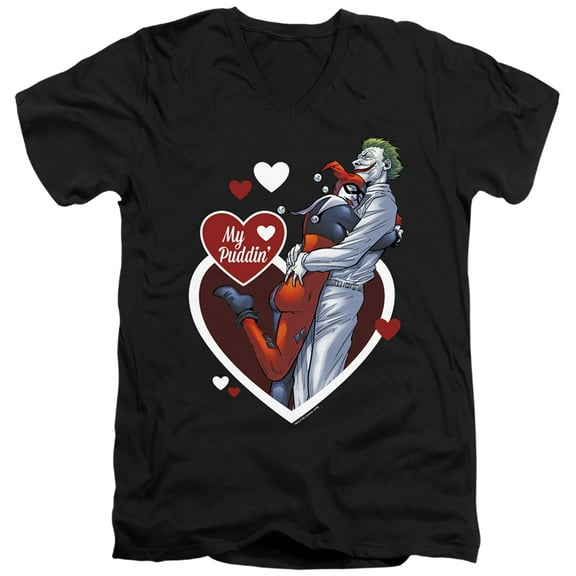 Batman - My Puddin - Slim Fit V Neck Shirt - Large